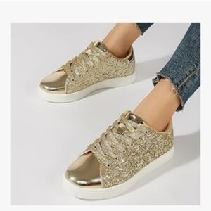Gold Glitter Women's Sneakers Size 7